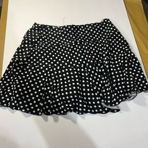 Polka Dot Mini Skirt - Black and White